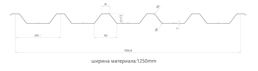 Профнастил с10 H44-1000 0.4~0.8 (2)